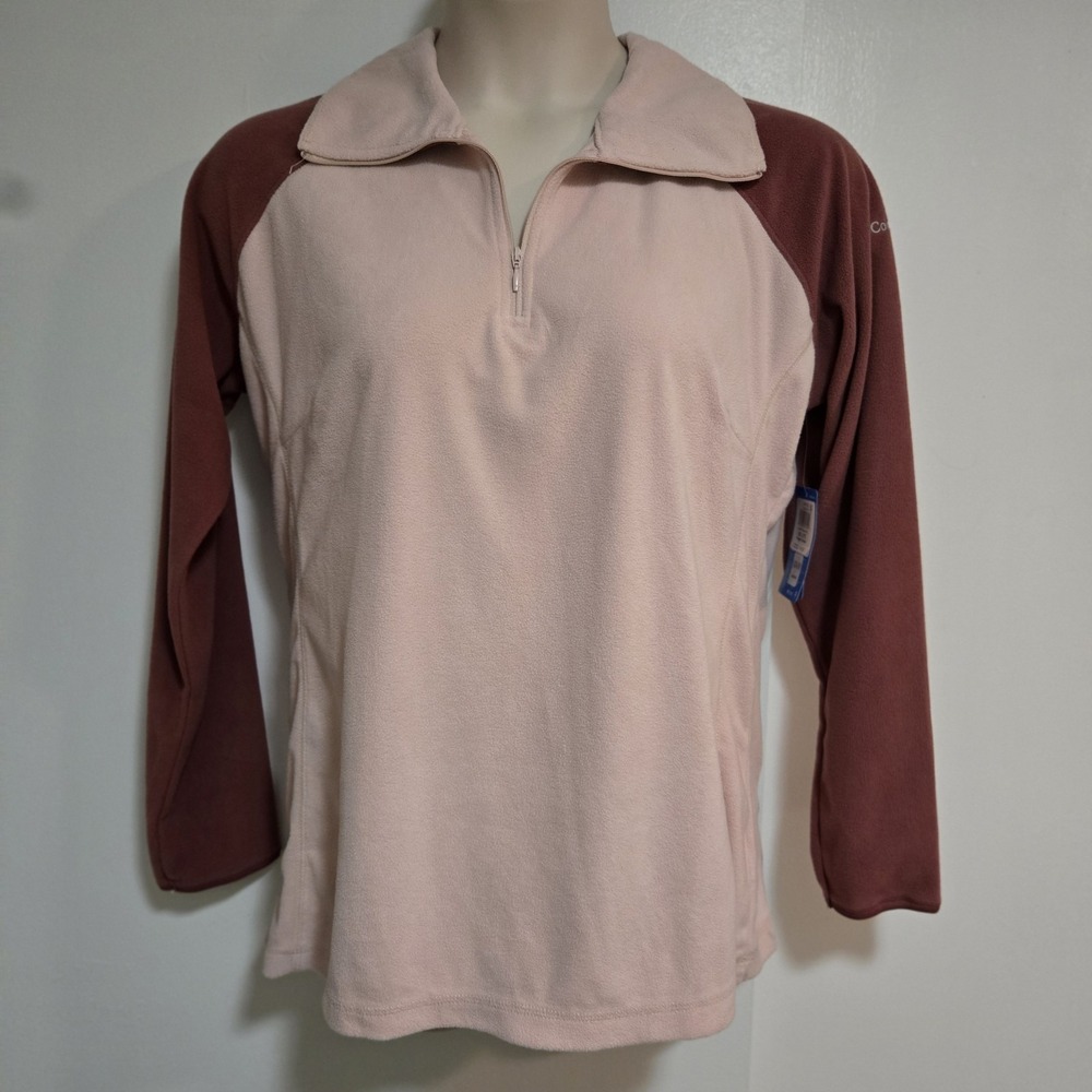 Columbia Jacket Women's 2XL Pink Artic Air Fleece 1/2 Half Zip Pullover NEW